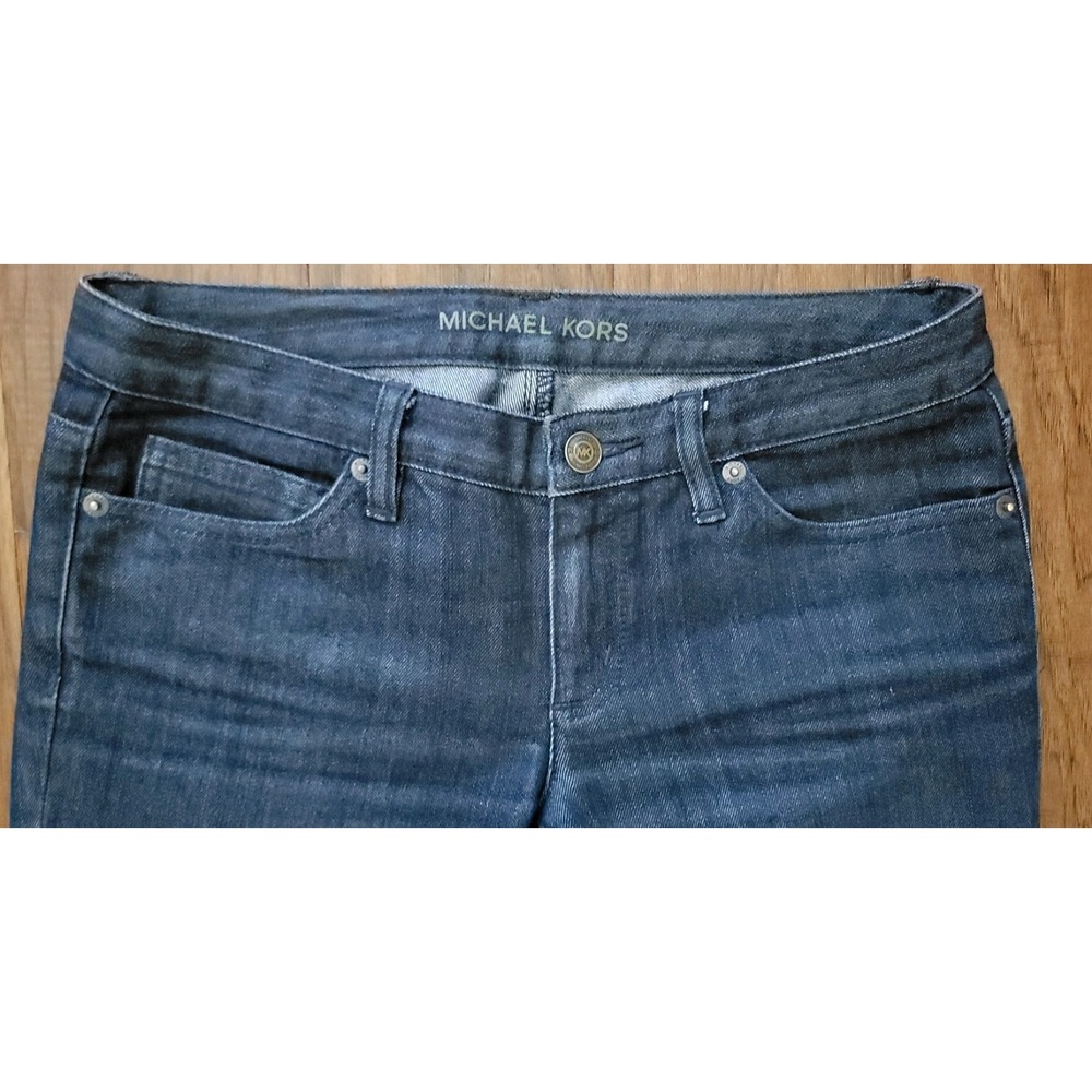 Michael Kors Women's Blue Dark Wash Skinny Jeans Size 0 28x31.5‎ Inseam